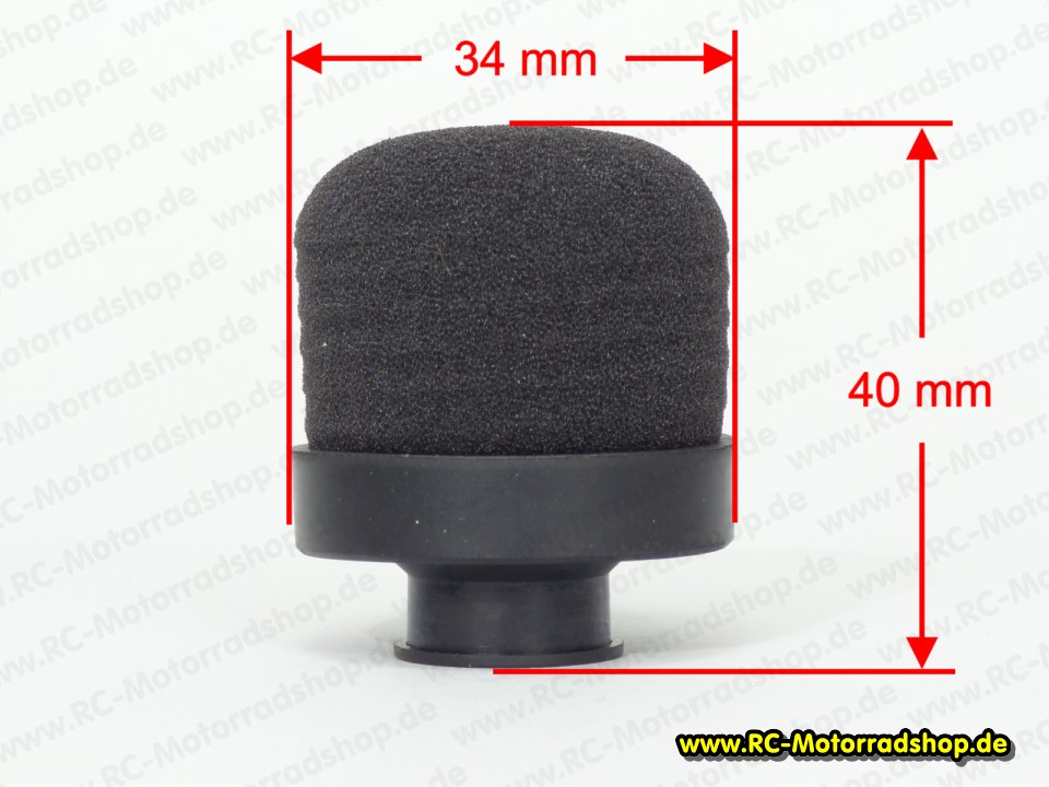 LF-21110: Schaumstoff Luftfilter für Anschluss bis ca. Ø10mm LF-21110